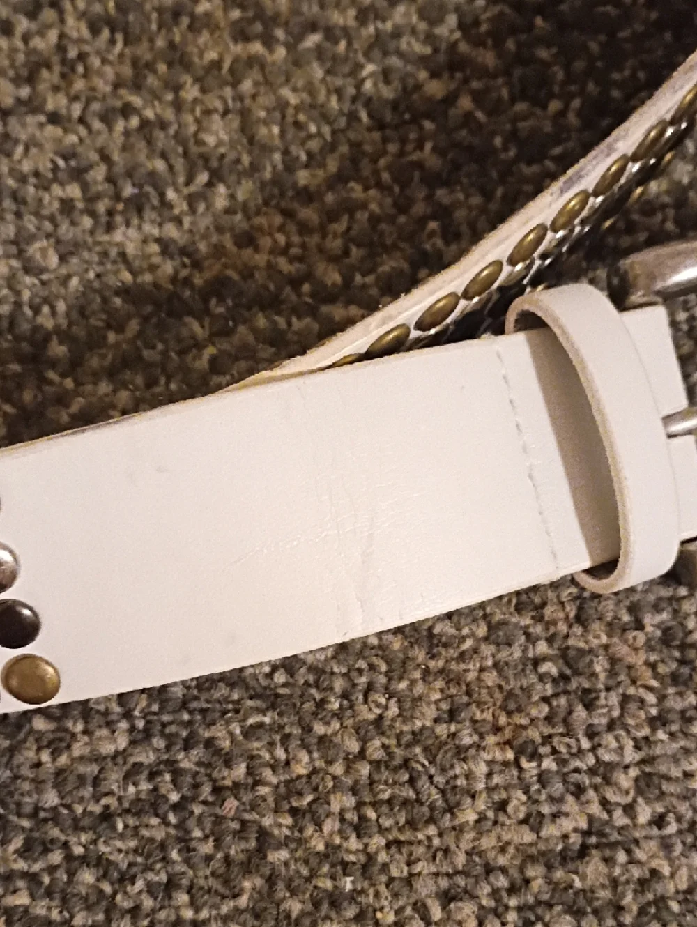 White Studded  Women'sBelt - Fashion Buckle XL Size